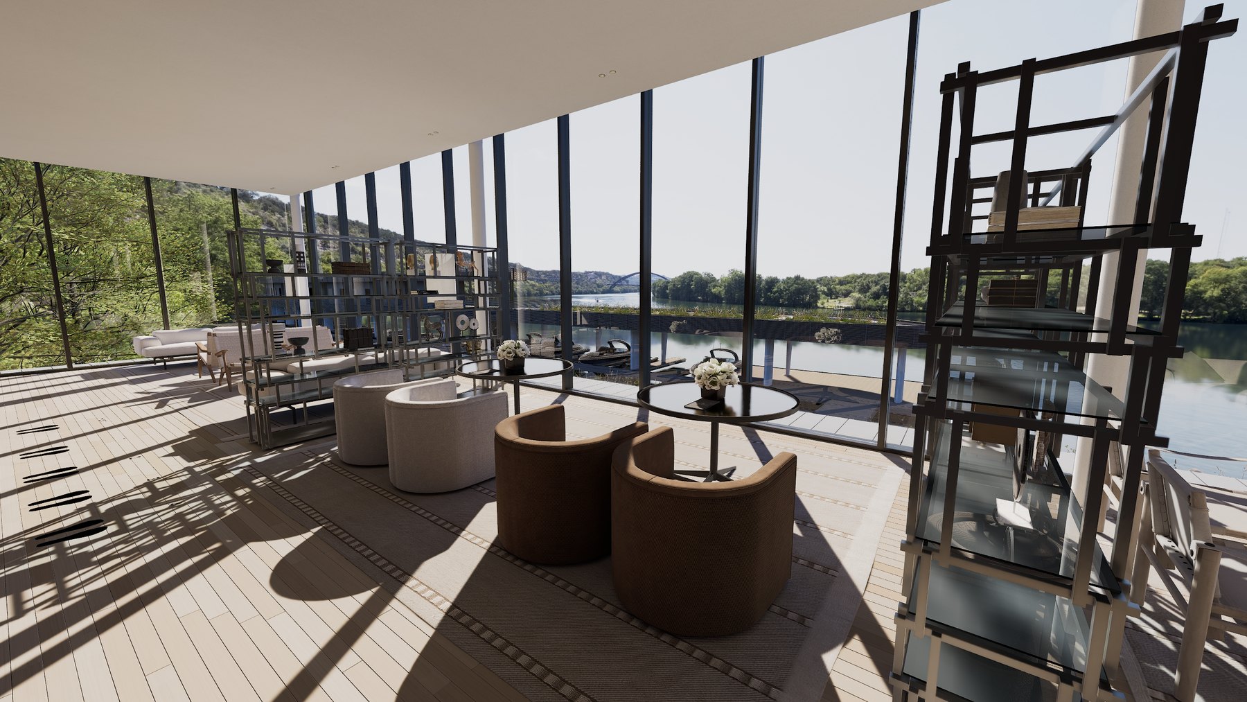 Virtual environment for arrival and landscape